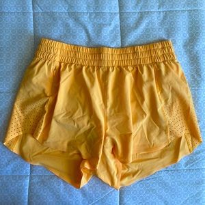 Yellow Athleta 3” Hustle Shorts